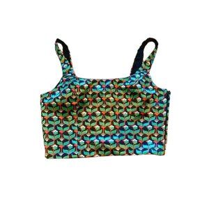 H&M Green Floral Bustier Top